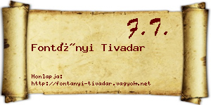 Fontányi Tivadar névjegykártya