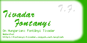 tivadar fontanyi business card
